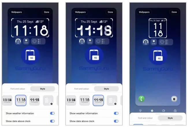 Стили часов One UI 8.5