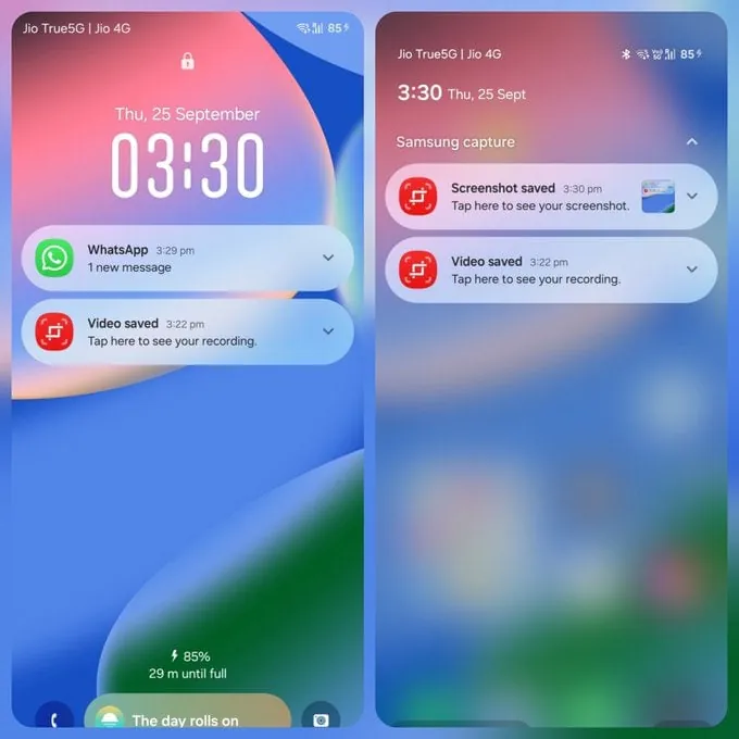 Уведомления в One UI 8.5